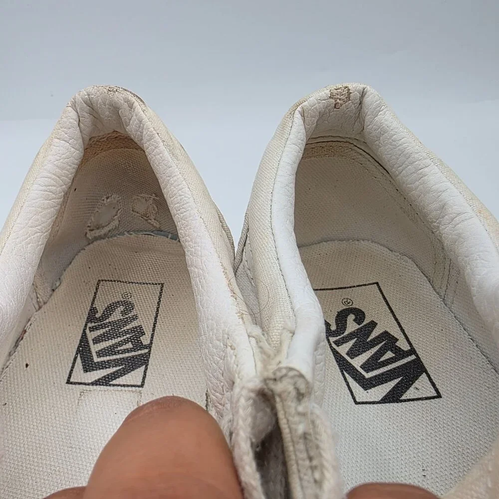 Vans Old Skool Platform Womens Size 8.5 Triple White Athletic Shoes Walking